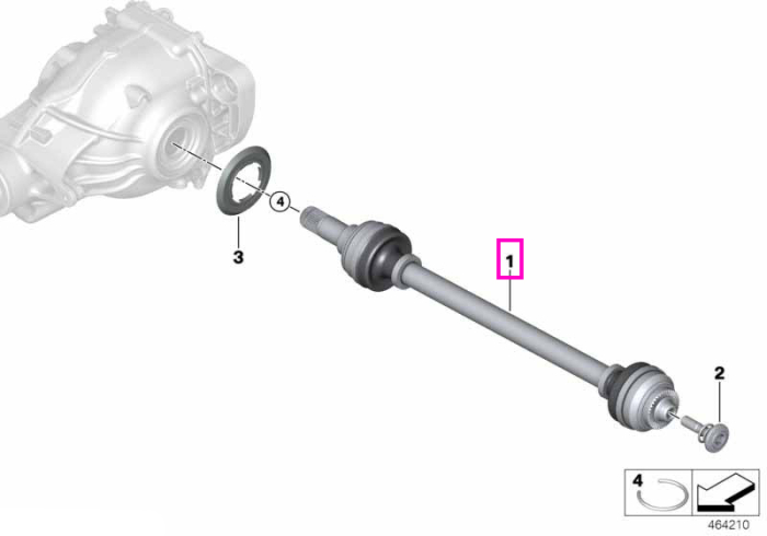 Planetara dreapta, punte spate - BMW Seria 3 G20 G21 G28, Seria 4 G22 G23 G26	