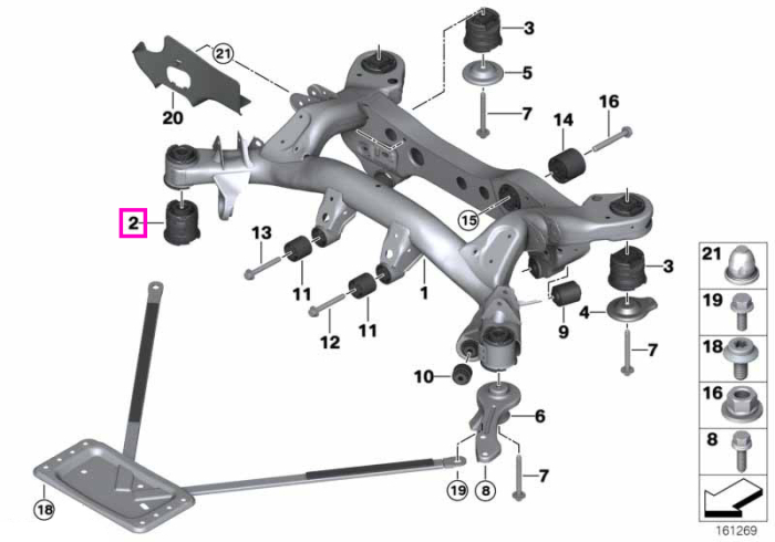 Bucsa suport punte spate, spre fata - BMW X1 E84