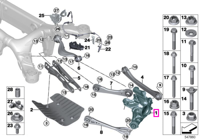 Fuzeta stanga, punte spate - BMW X4 G02