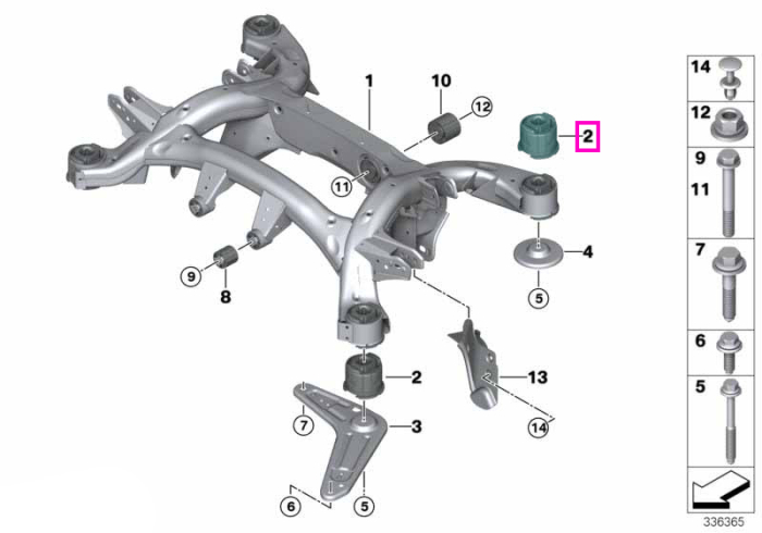 Bucsa cauciuc, punte spate - BMW X5 E70 F15, X6 E71 E72 F16