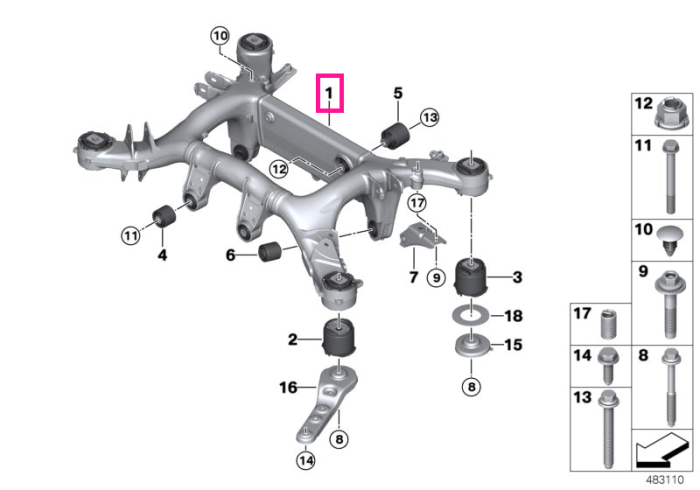 Cadru punte spate - BMW X5 G05, X6 G06, X7 G07