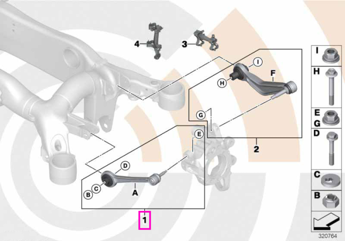 Set reparatie brat control suspensie, punte spate, Kit Value Parts - BMW Seria 5 E39 E60 E61, Seria 6 E63 E64, Seria 7 E65 E66