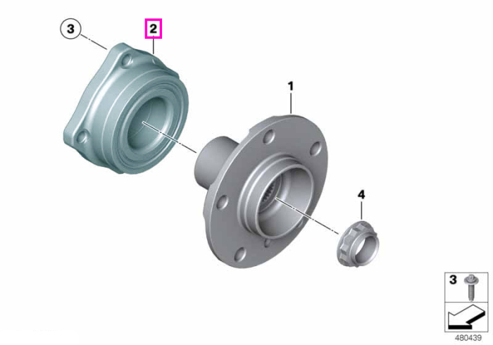 Ansamblu butuc roata cu rulment incorporat - BMW Seria 5 F07 F10 F11 F18, Seria 6 F06 F12 F13, Seria 7 F01 F02 F04