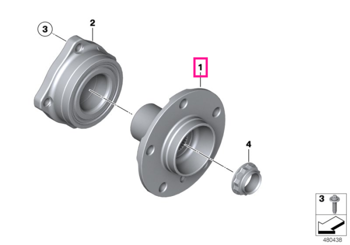 Butuc roata spate - BMW X3 F25, X4 F26