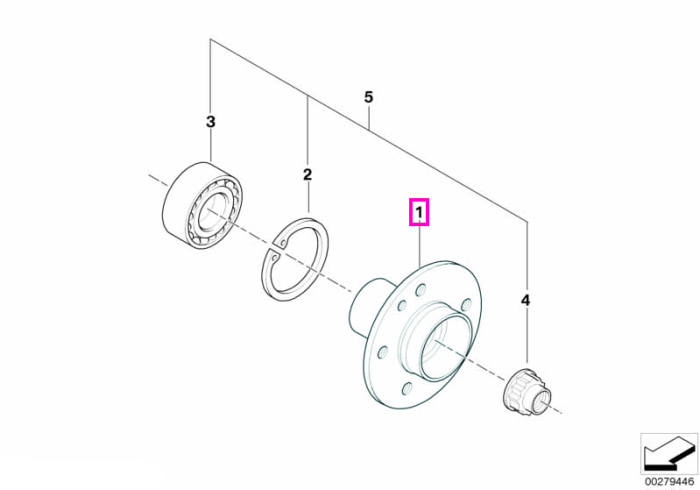 Flansa rulment, punte spate - BMW Seria 3 E36 E46, Seria 5 E60 E61, Seria 6 E63 E64, Seria 7 E38, Seria 8 E31, Z3 E38, Z8 E52