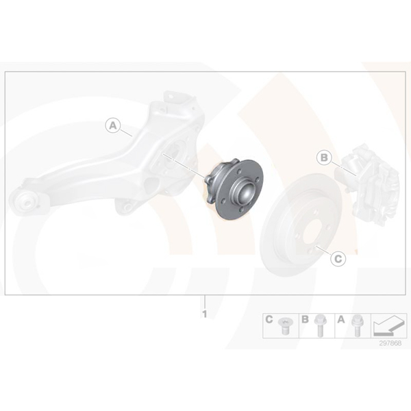 Kit reparatie rulment roata Value Line - Mini R60, R61 - spate