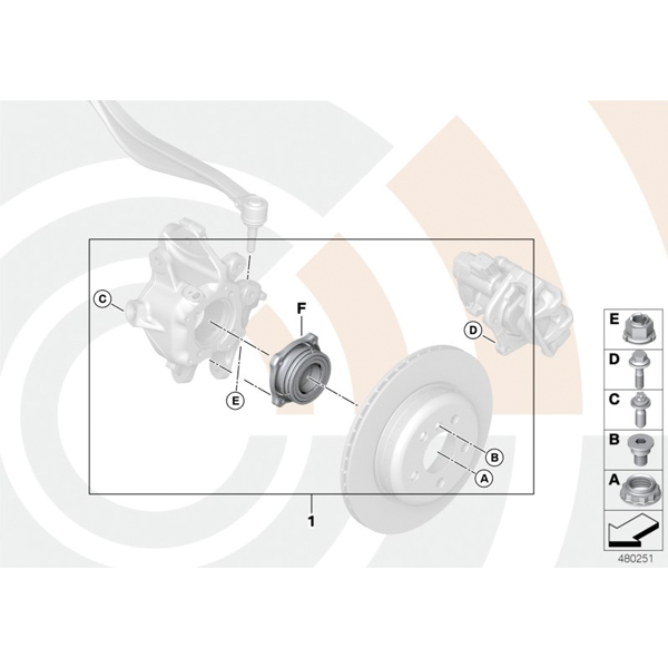 Kit reparatie rulment roata Value Line - BMW Seria 5 F07, F10, F11, Seria 6 F06, F12, F13, Seria 7 F04 - spate