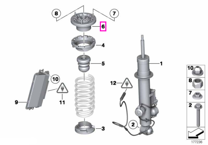 Flansa amortizor, punte spate - BMW Seria 5 F10, Seria 6 F12 F13