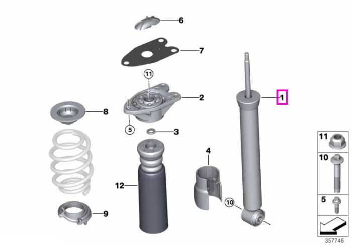 Amortizor suspensie, punte spate - BMW X2 F39