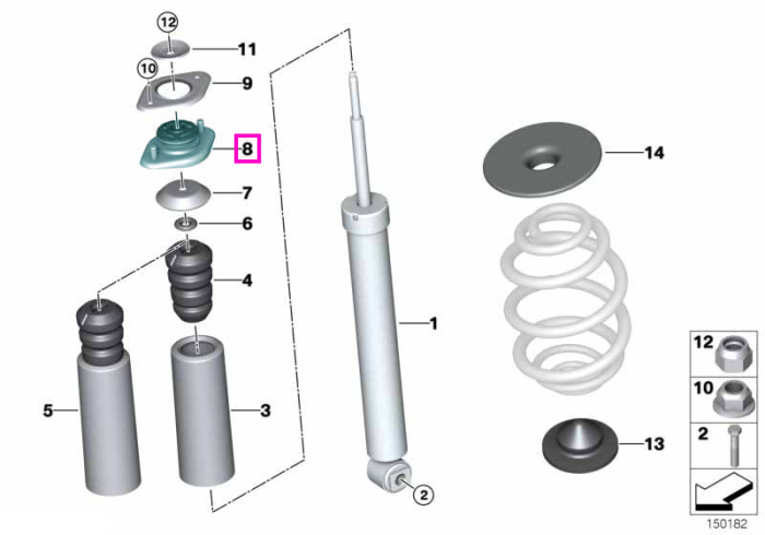 Flansa amortizor suspensie, punte spate - BMW Seria 3 E46, Z4 E85 E86