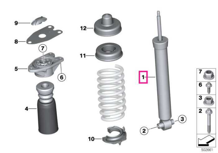Amortizor suspensie, punte spate - BMW Seria 3 F30