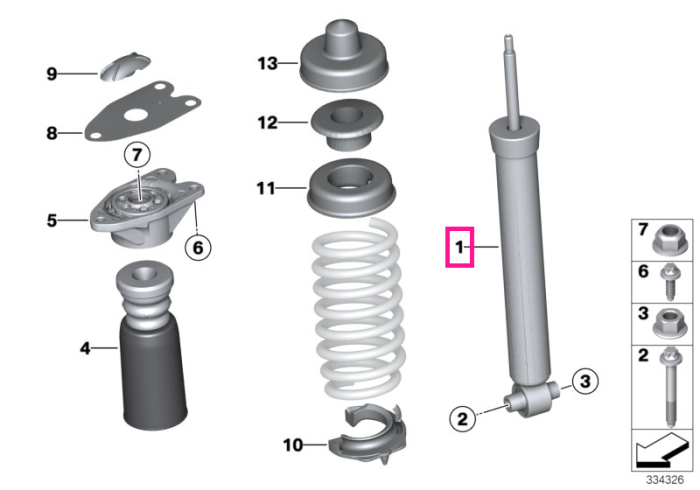 Amortizor suspensie, punte spate - BMW Seria 1 F20 F21, Seria 2 F22