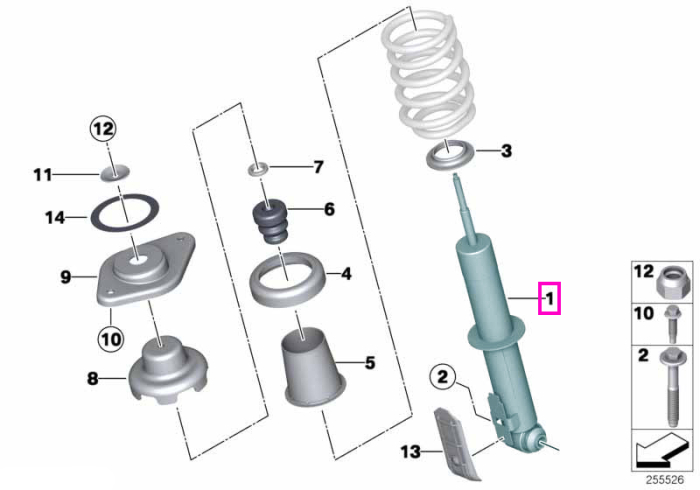 Amortizor suspensie, punte spate, stanga - Mini Countryman R60, Paceman R61