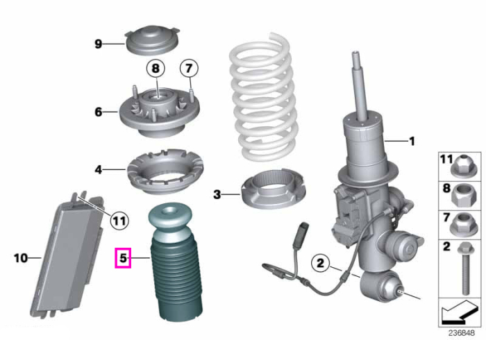 Tampon aditional amortizor, punte spate - BMW Seria 6 F12
