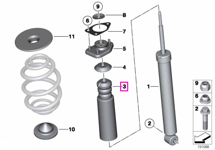 Tampon limitator amortizor spate - BMW Z4 E89