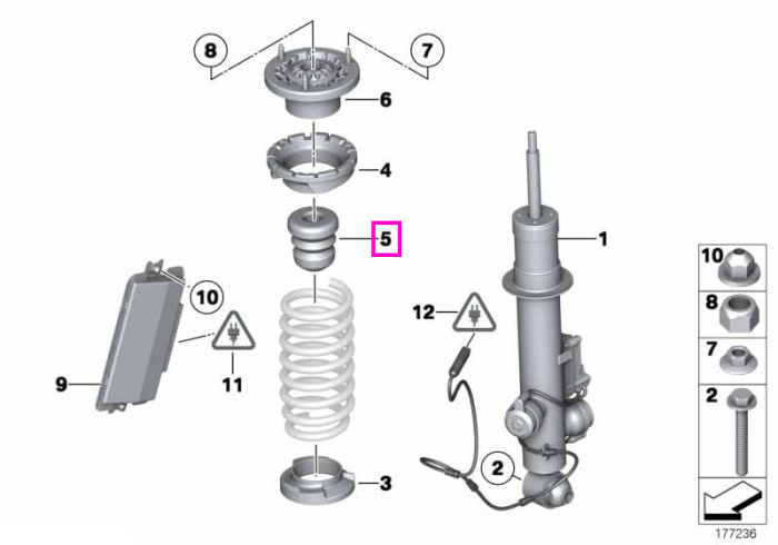 Tampon limitator cursa amortizor punte spate - BMW Seria 5 F10