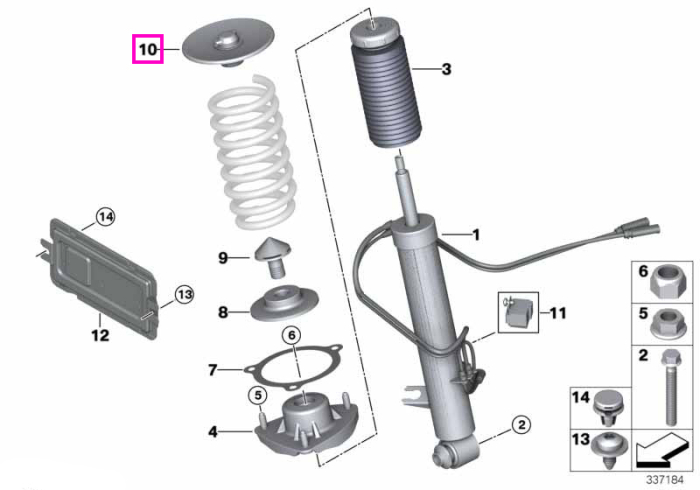 Tampon arc suspensie spate, superior - BMW X5 E70 F15, X6 E71 F16