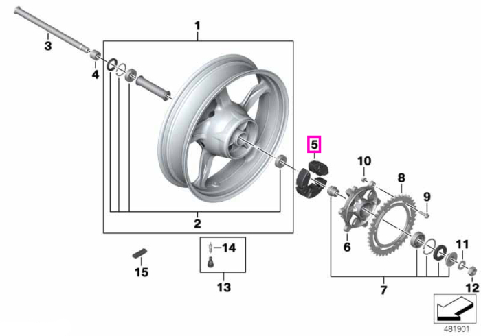 Amortizor trepidatii transmisie, axa spate - BMW Motorrad K01 (G 310 RR), K02 (G 310 GS), K03 (G 310 R) - tip motor A82