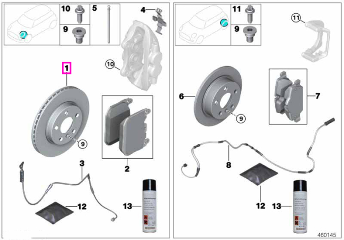Brake disc, lightweight, ventilated 348X30 - BMW