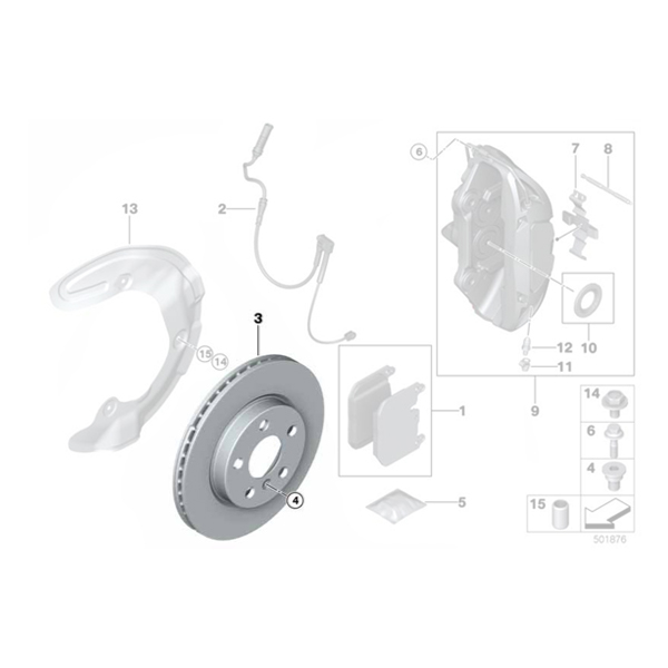 Brake disc, lightweight, ventilated 360X30 - BMW