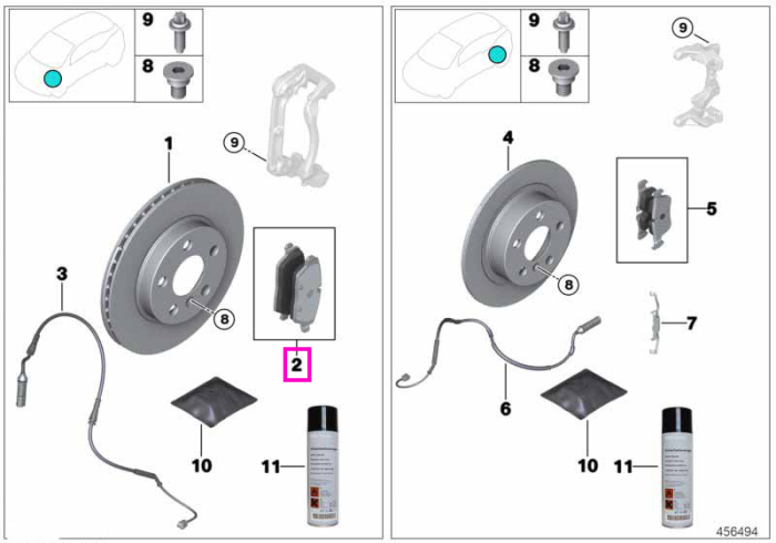 Set placute frana, fara azbest, punte fata - BMW i3 I01