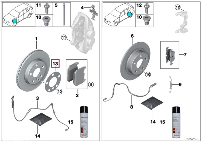 Dispozitiv montaj disc frana - BMW X5 G05, X6 G06