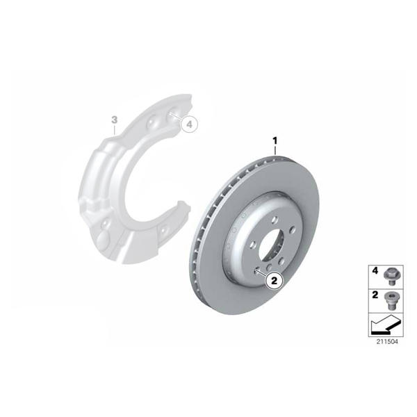 Brake disc, lightweight, ventilated,left 374X36 - BMW