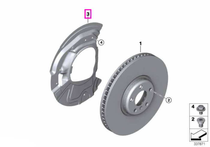 Protectie disc frana fata dreapta - BMW X5 E70 F15, X6 E71 E72 F16