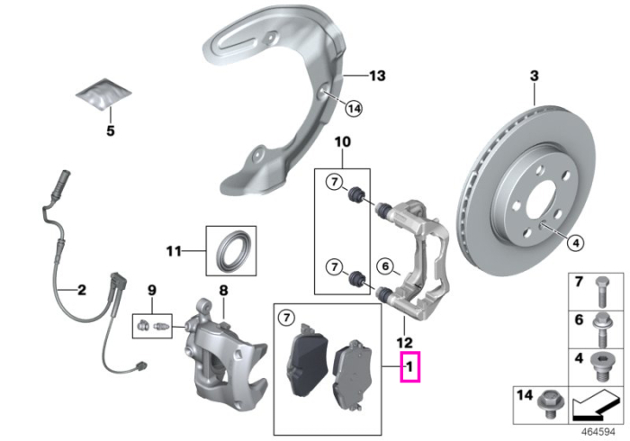 Set placute frana, punte fata - BMW Seria 1 F70, Seria 3 F74 U06, X1 U11, X2 U10 - Mini Aceman J05, Cabrio F67, Cooper J01, Countryman U25, F65, F66