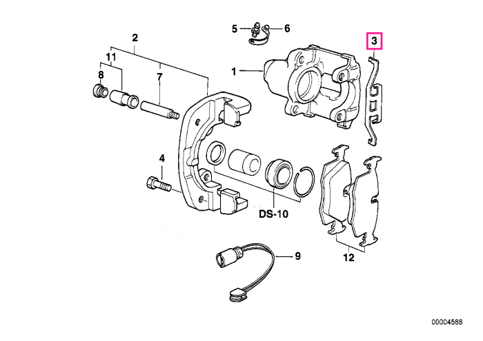 Siguranta etrier, punte fata - BMW Seria 5 E39, Seria 7 E38, Seria 8 E31, X3 E83, X5 E53