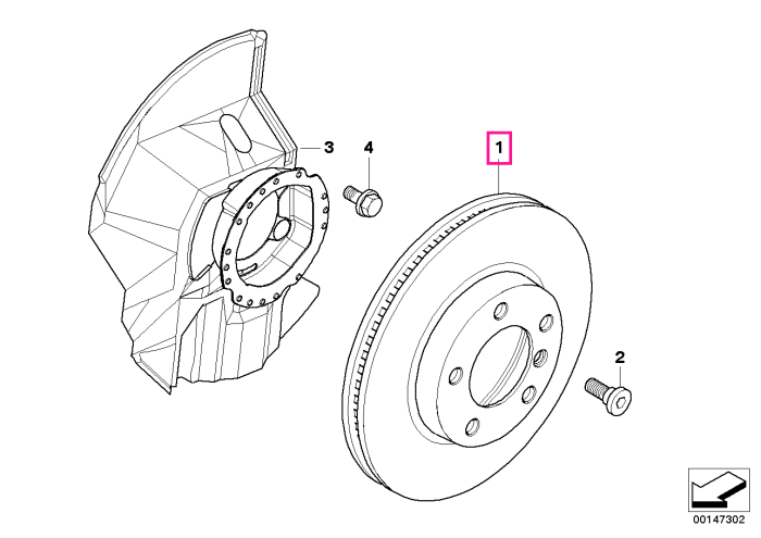 Disc frână ventilat stânga 325X28 - BMW