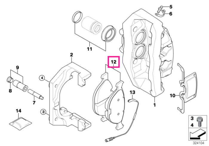 Set placute frana, punte fata, fara azbest - BMW Seria 5 E60 E61, Seria 6 E63 E64 - tip motor S85