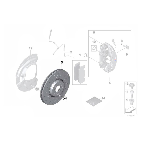 Disc frână ventilat dreapta 395X36 - BMW