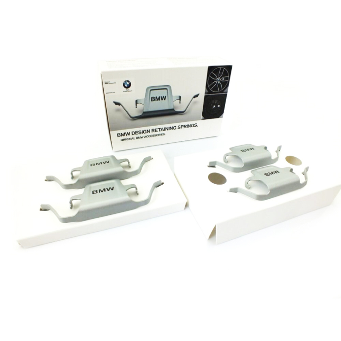 Set clipsuri fixare placute frana, punte fata/spate, BMW Design - BMW Seria 1 F20 F21, Seria 2 F22 F23, Seria 3 F30 F31 F34 F35, Seria 4 F32 F33 F36