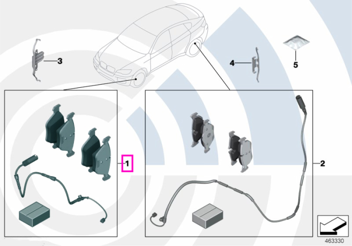 Set placute frana si senzor uzura placute, punte fata, Value Parts - BMW X5 E70, X6 E71