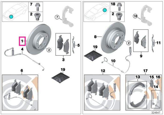 Disc frână ventilat 356X36 - BMW