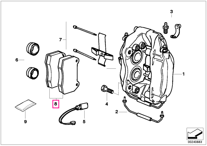 Set placute frana fata, fara azbest - BMW Seria 7 E38