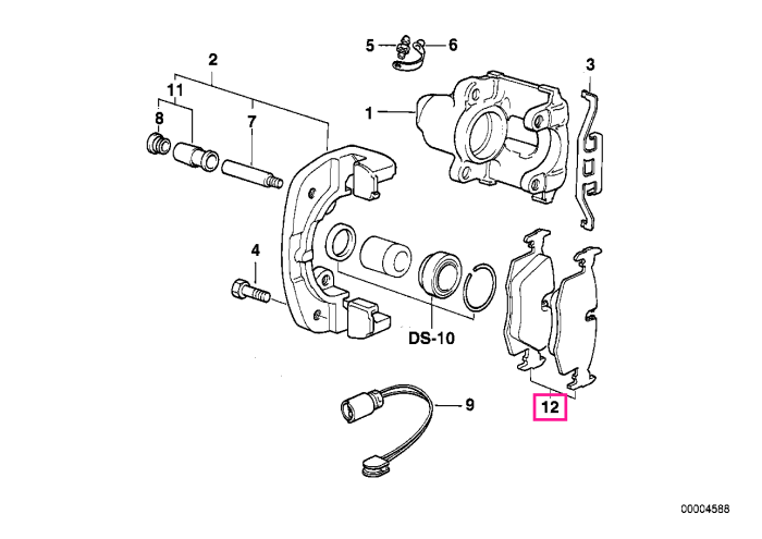 Set placute frana, punte fata - BMW Seria 5 E39, Seria 7 E38, X5 E53