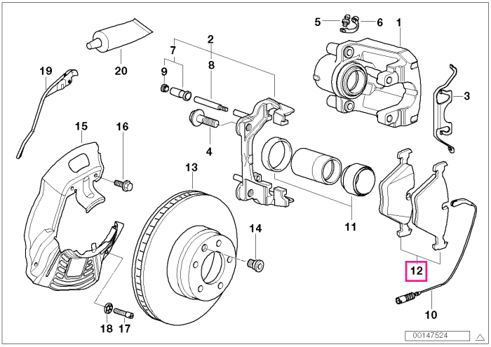 Set placute frana, punte fata, fara azbest - BMW Seria 5 E39