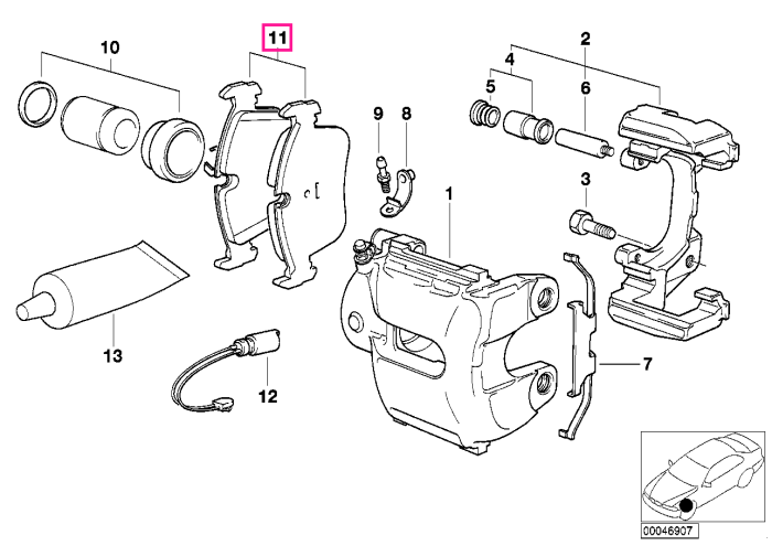 Set placute frana fara azbest, punte fata - BMW X5 E53