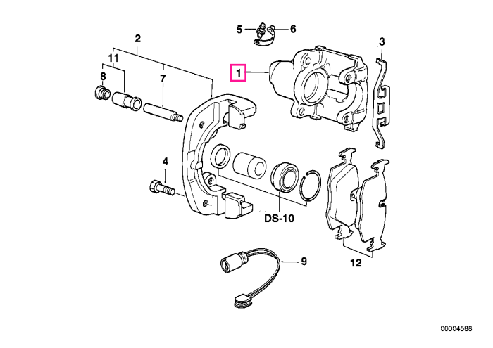 Etrier frana, punte fata, stanga - BMW Seria 5 E39, Seria 7 E38, X3 E83, X5 E53