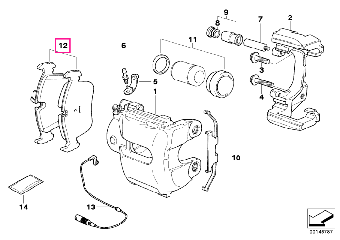 Set placute frana, punte fata, fara azbest - BMW Seria 5 E60 E61, Seria 6 E63 E64 - tip motor N62N, M57N