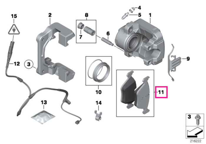 Set placute frana, fara azbest, punte fata - BMW X5 E70 F15, X6 E71 E72 F16