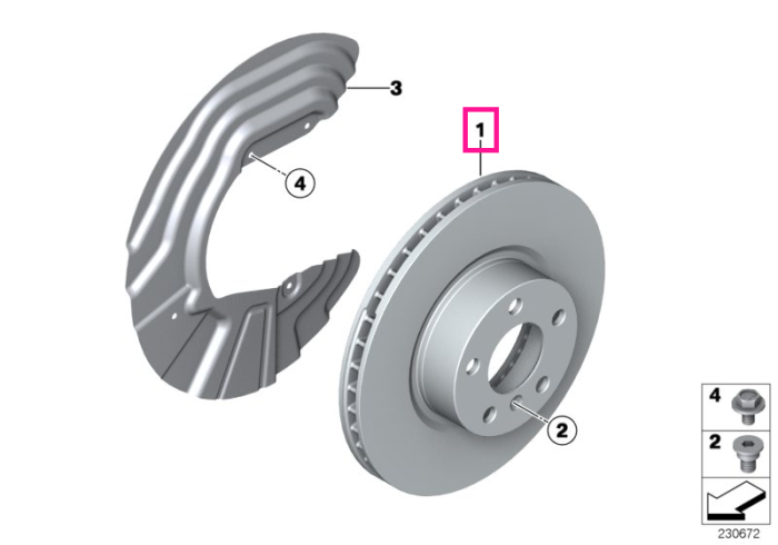 Disc frana ventilat, punte fata, 332x30mm - BMW X3 E83, X5 E53