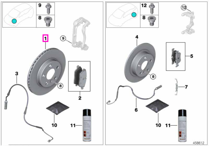 Disc frana fata, ventilat, 282x22 mm - BMW Seria 2 F45 - Mini Cabrio F57, F57 BEV, Clubman F54, F55, F56, F56 BEV