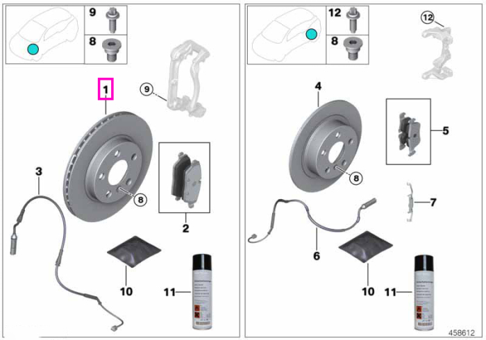 Disc frana ventilat, 294x22mm, punte fata - BMW Seria 2 F45 F46, X1 F48, X2 F39 - Mini Cabrio F57, Clubman F54, Countryman F60, F55, F56