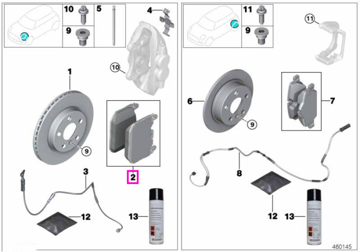 Set placute frana fara azbest, punte fata - BMW Seria 5 G38