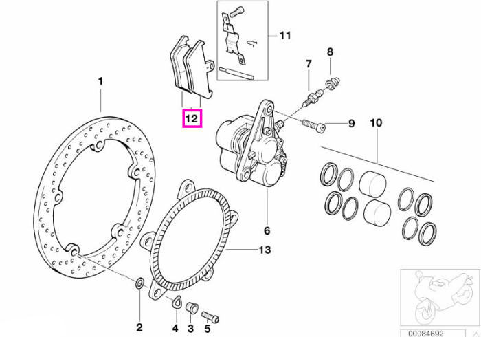 Set placute frana fata, Brembo - BMW Motorrad 259 (R 1100 S, R 1100 RS), K41 (K 1200 GT, K 1200 RS), R21 (R 1150 GS), R21 (R 1150 GS Adventure), R22 (R 850 RT, R 1150 RT, R 1150 RS)