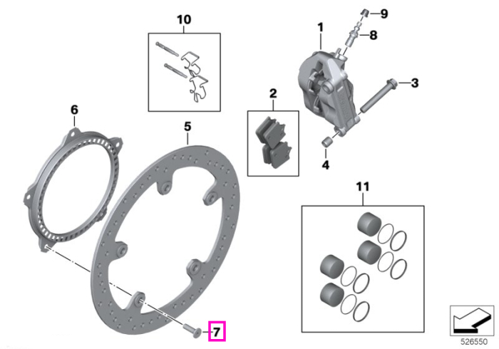 Surub conic ingropat M8x27-10.9 MK, fixare disc frana - BMW Motorrad