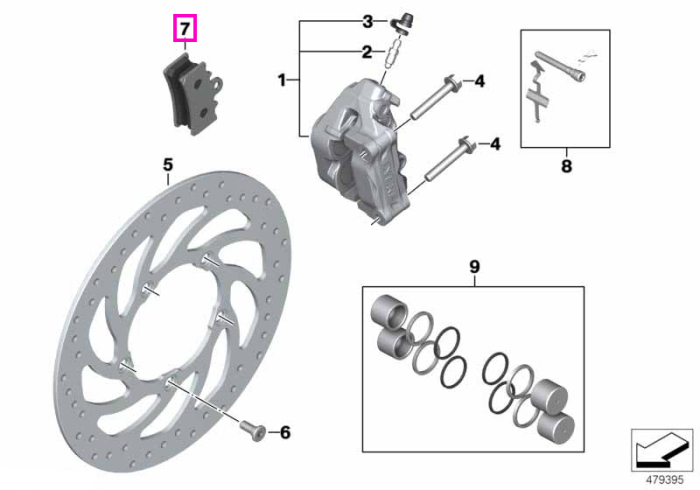 Set placute frana fata - BMW Motorrad K01 (G 310 RR), K02 (G 310 GS), K03 (G 310 R) - tip motor A82